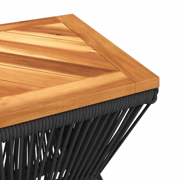 vidaXL sofabord med trådnetbase 38x38x38 cm massivt akacietræ sort - Haveborde