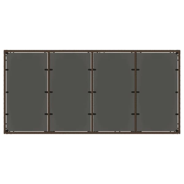 vidaXL havebord med glastop 190x90x75 cm polyrattan brun -  Haveborde