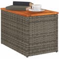 Miniatyrbillede 5 af 11: vidaXL havesideborde 2 stk. 55x34x37 cm polyrattan og massivt træ grå -  Haveborde