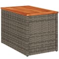 Miniatyrbillede 6 af 11: vidaXL havesideborde 2 stk. 55x34x37 cm polyrattan og massivt træ grå -  Haveborde
