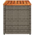 Miniatyrbillede 9 af 11: vidaXL havesideborde 2 stk. 55x34x37 cm polyrattan og massivt træ grå -  Haveborde