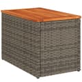 Miniatyrbillede 10 af 11: vidaXL havesideborde 2 stk. 55x34x37 cm polyrattan og massivt træ grå -  Haveborde