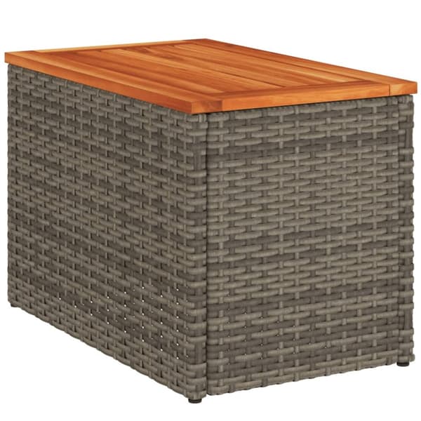 vidaXL havesideborde 2 stk. 55x34x37 cm polyrattan og massivt træ grå -  Haveborde