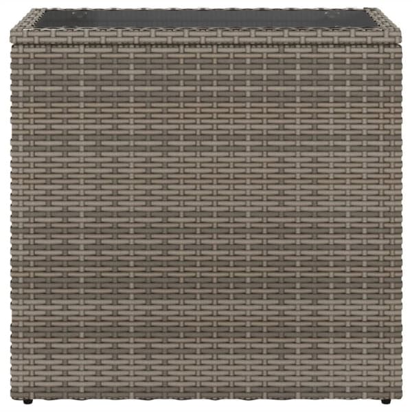 vidaXL Puutarhan sivupöytä lasilevyllä harm. 58x27,5x55 cm PE-rottinki - Ulkopöydät