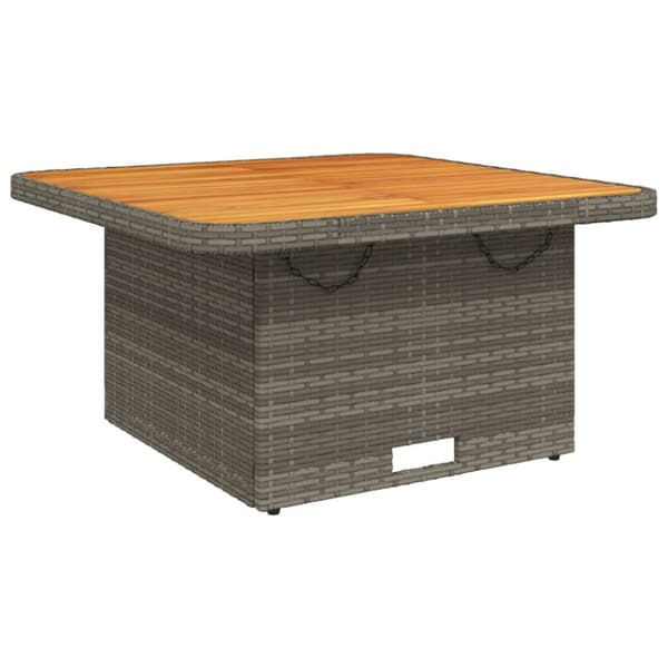 vidaXL havebord 80x80x71 cm polyrattan og massivt akacietræ grå -  Haveborde