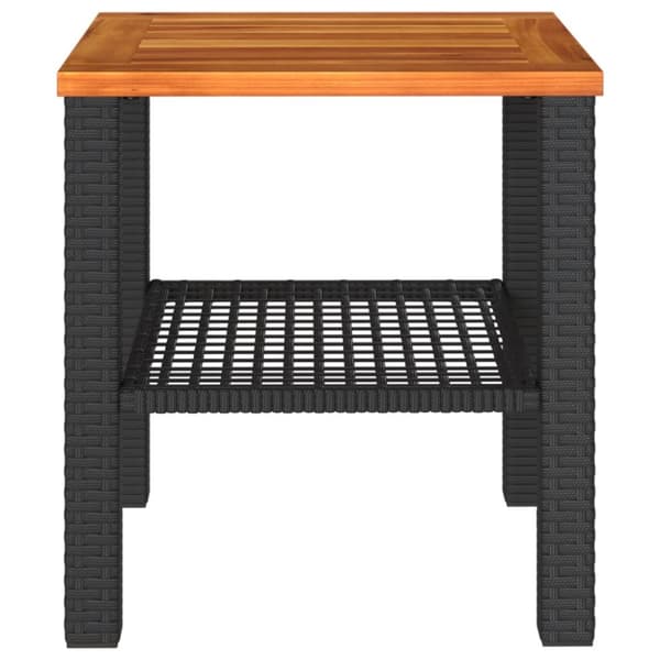 vidaXL havebord 40x40x42 cm polyrattan og akacietræ sort - Haveborde