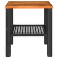 Miniatyrbillede 5 af 11: vidaXL havebord 40x40x42 cm polyrattan og akacietræ sort -  Haveborde