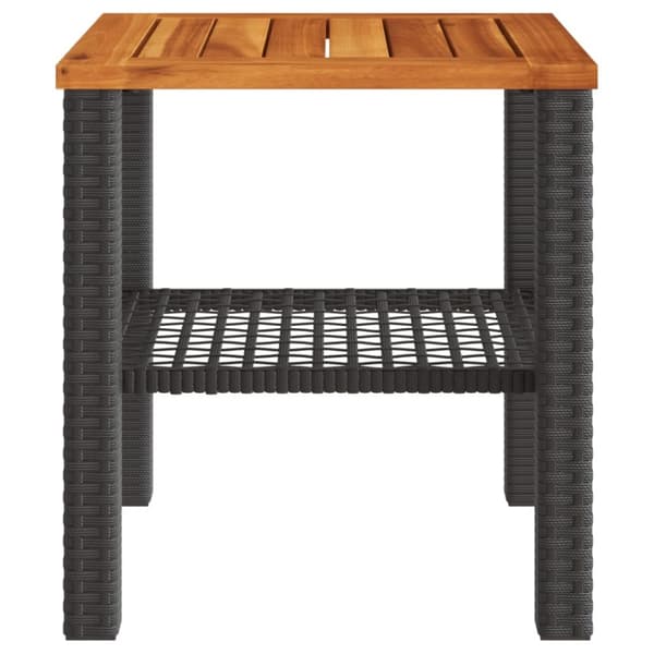 vidaXL havebord 40x40x42 cm polyrattan og akacietræ sort - Haveborde