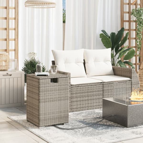 vidaXL gasflaskeskjuler 40x40x60 cm polyrattan grå -  Haveborde