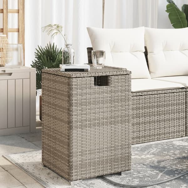 vidaXL gasflaskeskjuler 40x40x60 cm polyrattan grå -  Haveborde