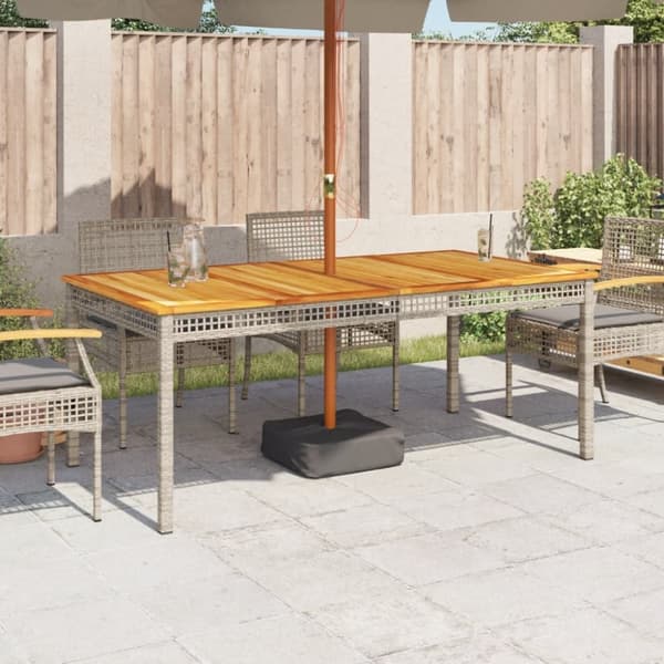 vidaXL havebord 180x90x75 cm polyrattan og akacietræ grå -  Haveborde