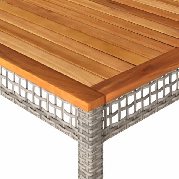 vidaXL havebord 180x90x75 cm polyrattan og akacietræ grå -  Haveborde