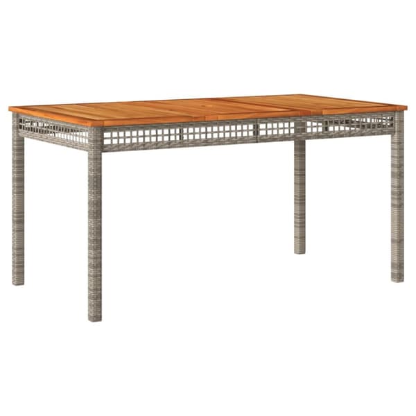 vidaXL havebord 140x80x75 cm polyrattan og akacietræ grå - Haveborde