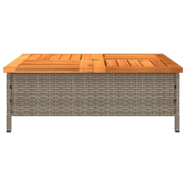 vidaXL Trädgårdsbord grå 70x70x25 cm rotting och akaciaträ -  Utebord
