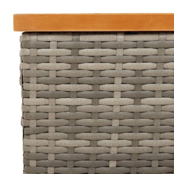 vidaXL Trädgårdsbord grå 70x70x25 cm rotting och akaciaträ -  Utebord
