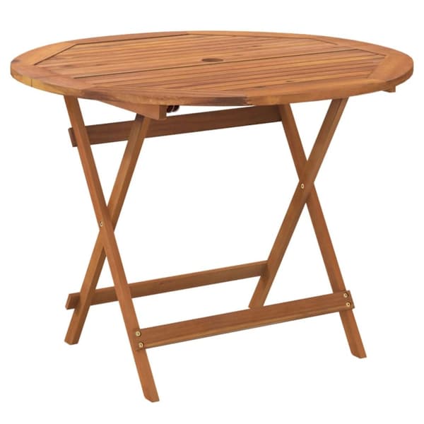 vidaXL foldbart havebord Ø 90x75 cm massivt akacietræ -  Haveborde