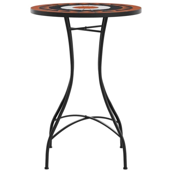 vidaXL bistrobord mosaikdesign Ø50x70 cm keramik terracotta og hvid - Haveborde