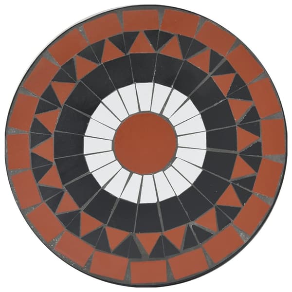 vidaXL bistrobord mosaikdesign Ø50x70 cm keramik terracotta og hvid - Haveborde