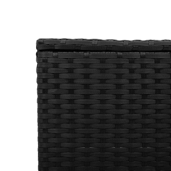 vidaXL havebord med glastop 55x55x37 cm polyrattan sort - Haveborde