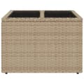 Miniatyrbillede 5 af 9: vidaXL havebord med glastop 55x55x37 cm polyrattan beige -  Haveborde