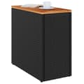 Miniatyrbillede 5 af 11: vidaXL havebord med trætop 58x27,5x55 cm polyrattan sort -  Haveborde