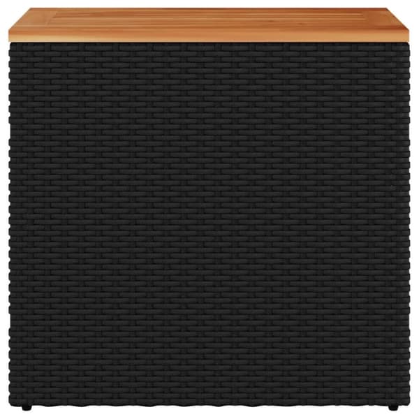 vidaXL havebord med trætop 58x27,5x55 cm polyrattan sort - Haveborde
