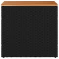 Miniatyrbillede 6 af 11: vidaXL havebord med trætop 58x27,5x55 cm polyrattan sort -  Haveborde