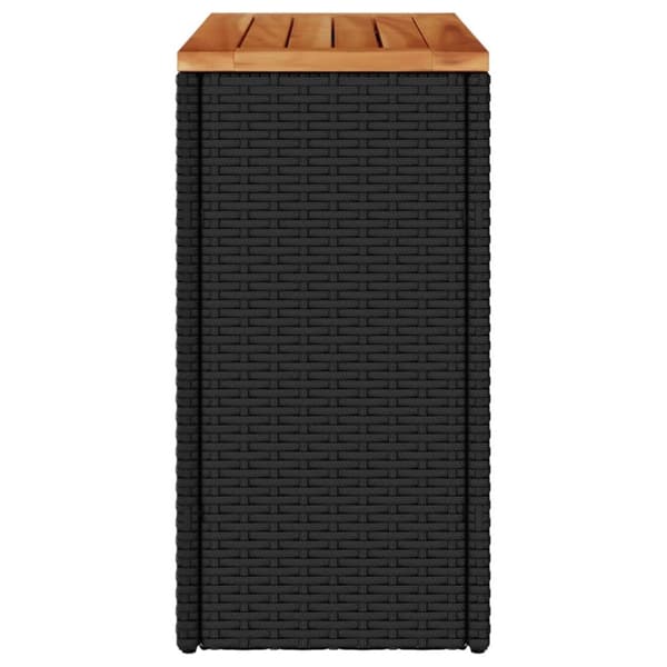 vidaXL havebord med trætop 58x27,5x55 cm polyrattan sort - Haveborde