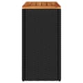 Miniatyrbillede 7 af 11: vidaXL havebord med trætop 58x27,5x55 cm polyrattan sort -  Haveborde