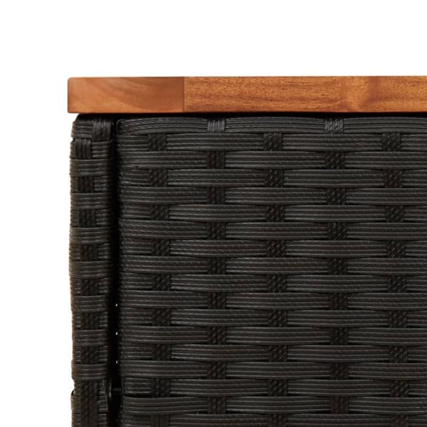 vidaXL havebord med trætop 58x27,5x55 cm polyrattan sort - Haveborde