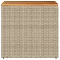 Miniatyrbild 6 av 11: vidaXL Trädgårdsbord med träskiva beige 58x27,5x55 cm konstrotting -  Utebord