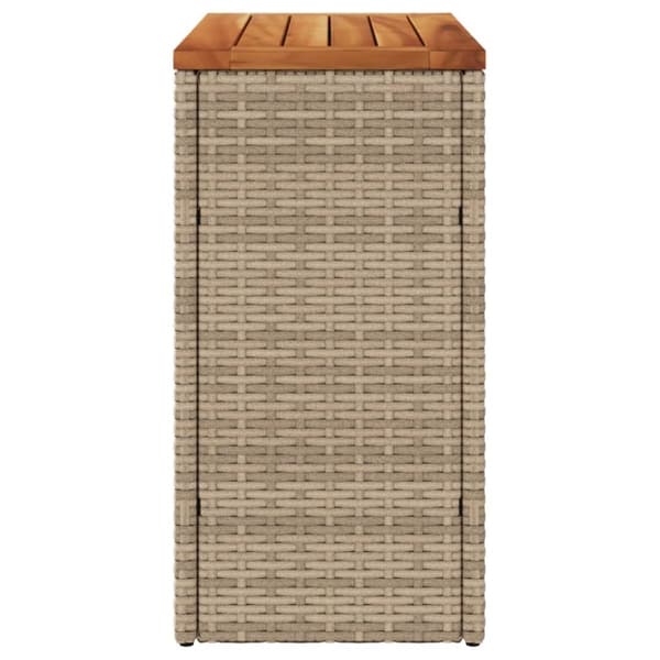 vidaXL Trädgårdsbord med träskiva beige 58x27,5x55 cm konstrotting - Utebord