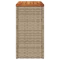 Miniatyrbild 7 av 11: vidaXL Trädgårdsbord med träskiva beige 58x27,5x55 cm konstrotting -  Utebord