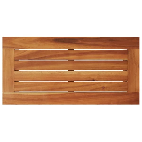 vidaXL Trädgårdsbord med träskiva beige 58x27,5x55 cm konstrotting -  Utebord