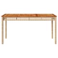 Miniatyrbillede 5 af 10: vidaXL havebord 140x80x75 cm polyrattan og akacietræ beige -  Haveborde