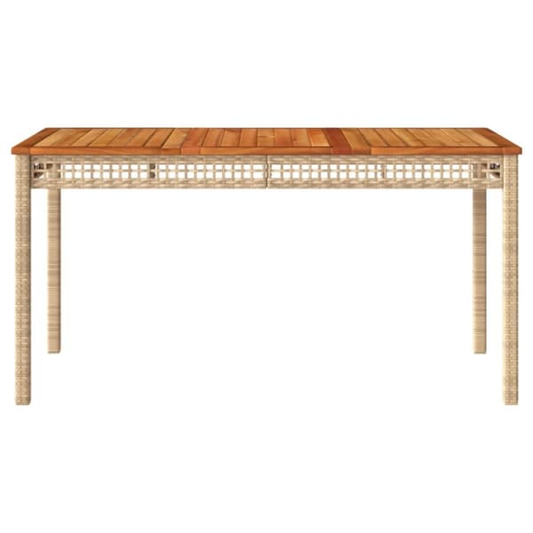 vidaXL havebord 140x80x75 cm polyrattan og akacietræ beige -  Haveborde