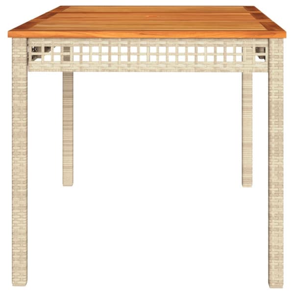 vidaXL havebord 140x80x75 cm polyrattan og akacietræ beige -  Haveborde