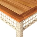 Miniatyrbillede 8 af 10: vidaXL havebord 140x80x75 cm polyrattan og akacietræ beige -  Haveborde