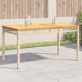 Miniatyrbillede 1 af 10: vidaXL havebord 140x80x75 cm polyrattan og akacietræ beige -  Haveborde