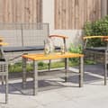 Miniatyrbillede 4 af 10: vidaXL havebord 70x38x42 cm polyrattan og akacietræ grå -  Haveborde