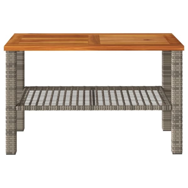 vidaXL havebord 70x38x42 cm polyrattan og akacietræ grå - Haveborde