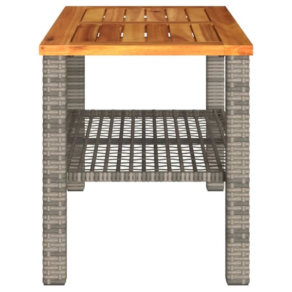 vidaXL havebord 70x38x42 cm polyrattan og akacietræ grå -  Haveborde