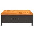 Miniatyrbillede 6 af 11: vidaXL havebord 70x70x25 cm rattan og massivt akacietræ sort -  Haveborde