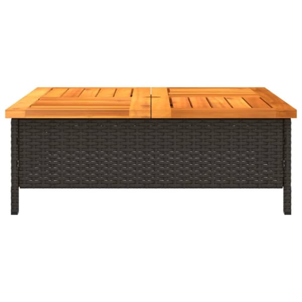vidaXL havebord 70x70x25 cm rattan og massivt akacietræ sort - Haveborde