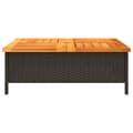 Miniatyrbillede 7 af 11: vidaXL havebord 70x70x25 cm rattan og massivt akacietræ sort -  Haveborde