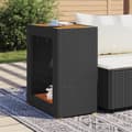 Miniatyrbillede 4 af 11: vidaXL havebord med trætop 60x40x75 cm polyrattan sort -  Haveborde