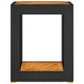 Miniatyrbillede 7 af 11: vidaXL havebord med trætop 60x40x75 cm polyrattan sort -  Haveborde