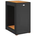 Miniatyrbillede 8 af 11: vidaXL havebord med trætop 60x40x75 cm polyrattan sort -  Haveborde