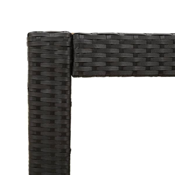 vidaXL havebord med trætop 60x40x75 cm polyrattan sort - Haveborde