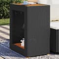 Miniatyrbillede 1 af 11: vidaXL havebord med trætop 60x40x75 cm polyrattan sort -  Haveborde